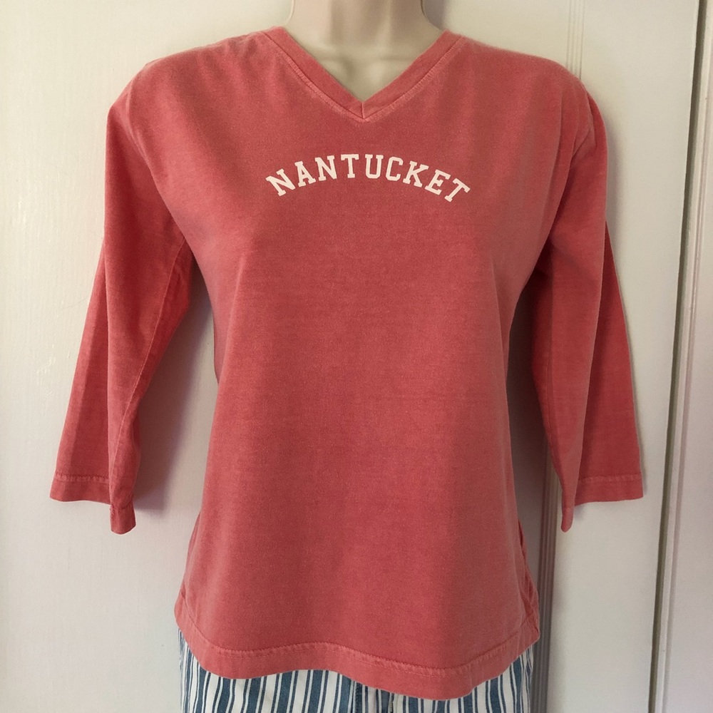 New Nantucket Pink Top Long Sleeve Size XS